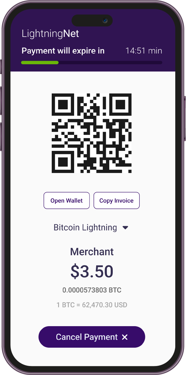 Generate Lightning invoice