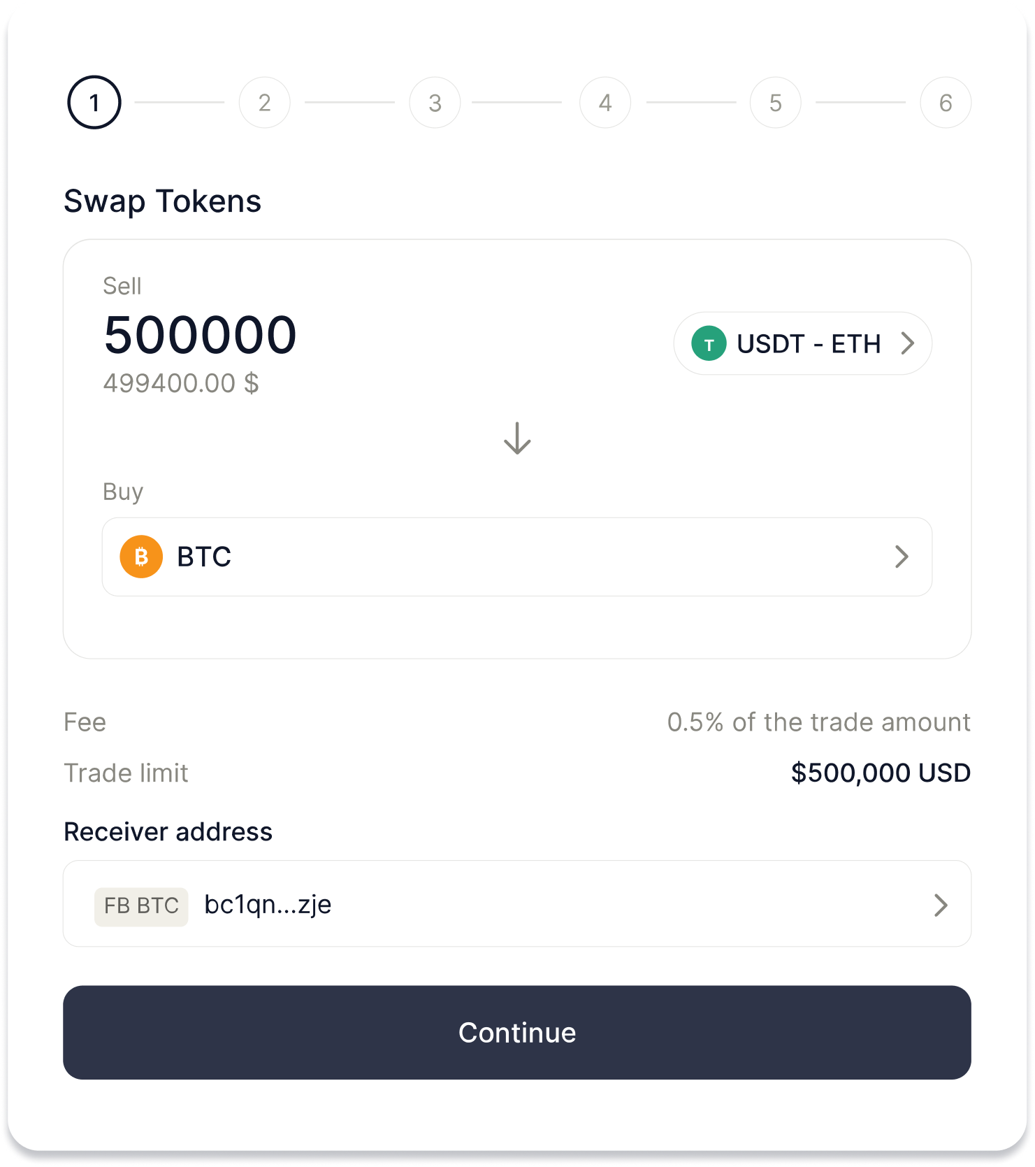 OTC swap interface